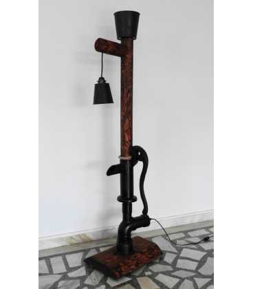 Wood, metal and rope floor lamp 214
