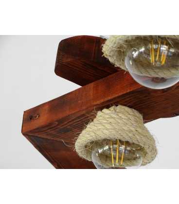 Wood and rope ceiling light 252