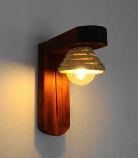 Wood and rope wall light 259