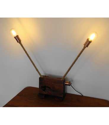 Wood and rope decorative table light 293