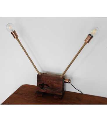 Wood and rope decorative table light 293