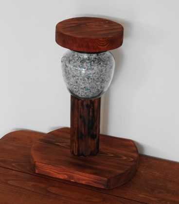 Διακοσμητικό φωτιστικό επιτραπέζιο από ξύλο και γυάλινο βάζο με διακοσμητική άμμο 294