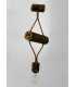 Wood and rope pendant light 326
