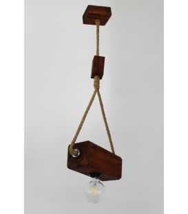Wood and rope pendant light 327