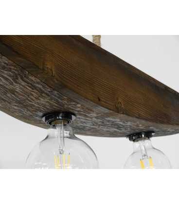Wood and rope pendant light 357