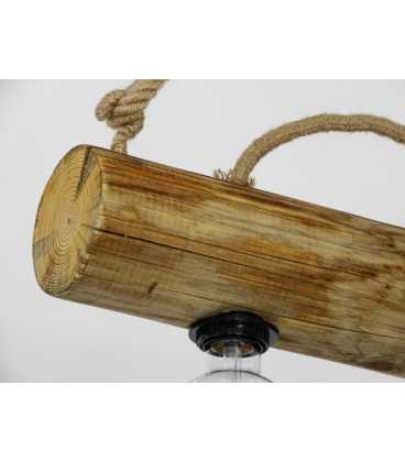 Wood and rope pendant light 358