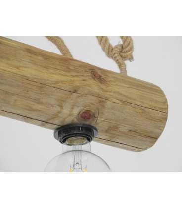 Wood and rope pendant light 358