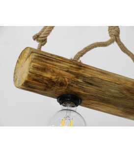 Wood and rope pendant light 359