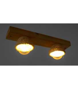 Wood and rope ceiling light 360