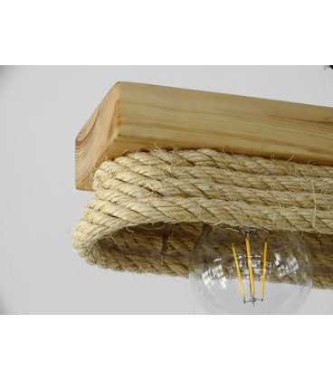 Deckenleuchte aus Holz und Seil 361