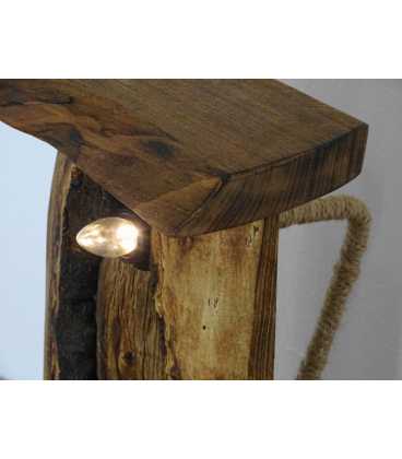 Διακοσμητικό φωτιστικό επιτραπέζιο από ξύλο και σχοινί 363
