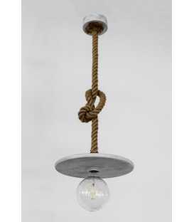 Wood and rope pendant light 372