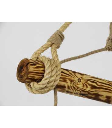 Holz und Seil hängende Deckenleuchte 079
