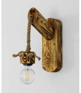 Wood and rope wall light 390
