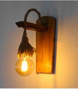 Wood and rope wall light 392