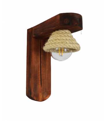 Wood and rope wall light 259