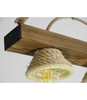 Wood and rope pendant light 402