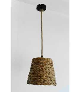 Wicker basket and rope pendant light 412