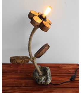 Wood and stone decorative table light 422