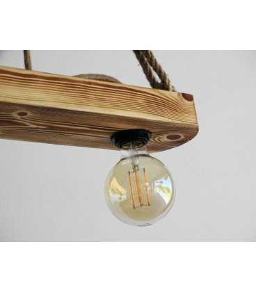 Wood and rope pendant light 423