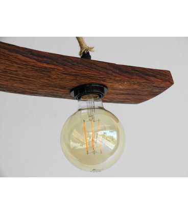 Wood and rope pendant light 430
