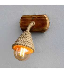 Wood and rope wall lamp 378