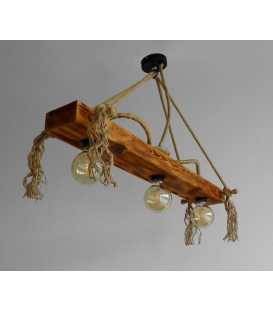 Wood and rope pendant light 460