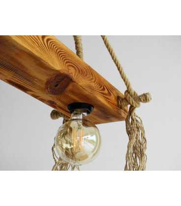 Wood and rope pendant light 460