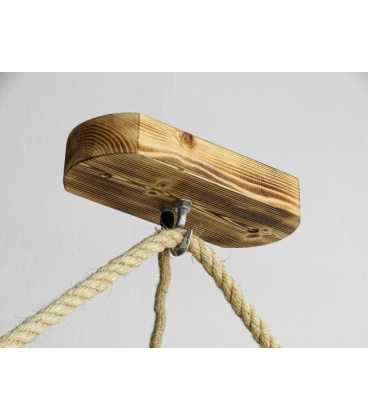 Wood and rope pendant light 464