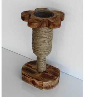 Wood, rope and glass bottle vase 480
