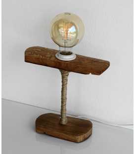 Wood and rope table light 487