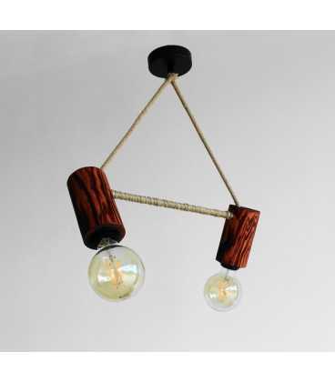 Wood and rope pendant light 502