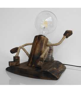 Wood and stone creative table light "A little man" 528