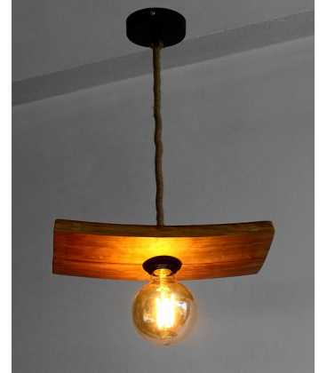 Wood and rope pendant light 535