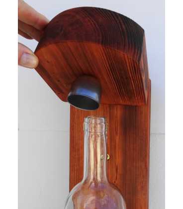 Wood and glass bottle wall light 563