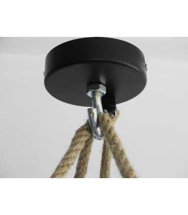 Wood and rope pendant light 083