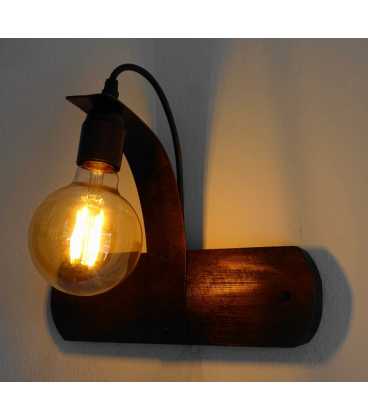 Wood and metal wall lamp sconce 587
