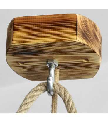 Wood and rope pendant light 590