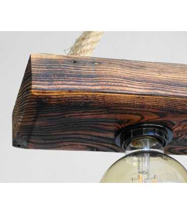 Wood and rope pendant light 591
