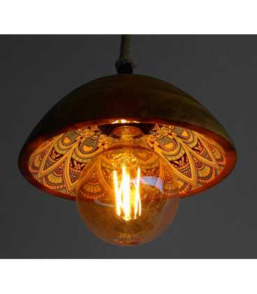 Wooden bowl pendant light 571