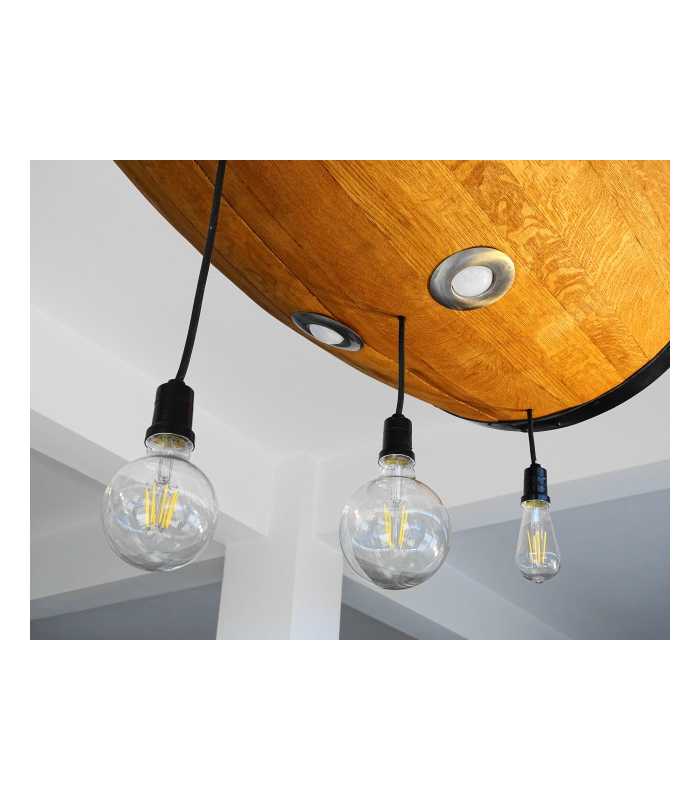 Holz und Metal hängende Deckenleuchte 044