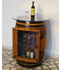 Τραπέζι-μπαράκι από ξύλινο βαρέλι κρασιού με τζάμι 016
