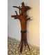 Coat stand formed of a tree trunk with metal hooks 060