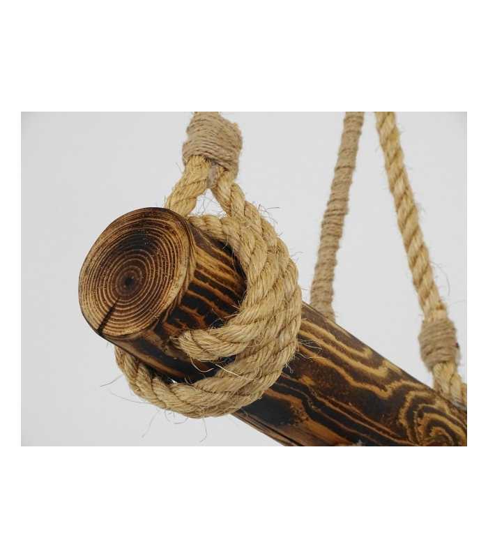 Wood and rope pendant light 087