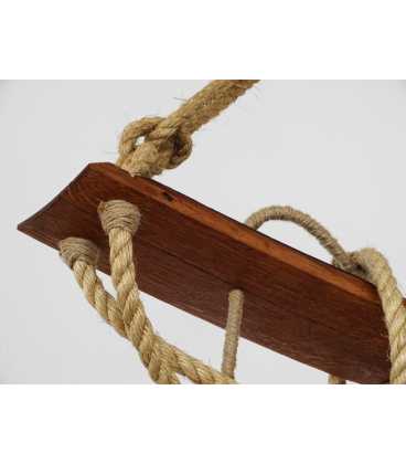 Holz und Seil hängende Deckenleuchte 090