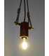 Wood, metal and rope pendant light 106