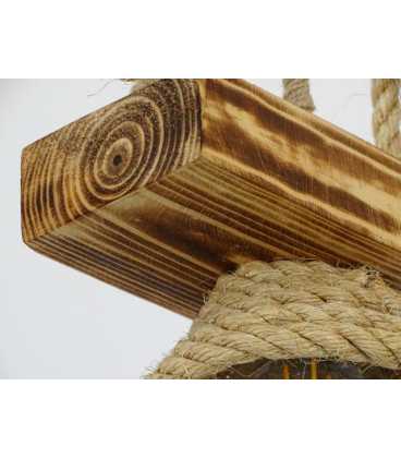 Holz und Seil hängende Deckenleuchte 109