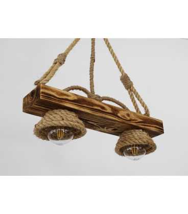 Wood and rope pendant light 110