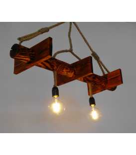 Wood and rope pendant light 114