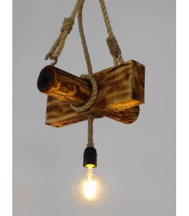 Wood and rope pendant light 115